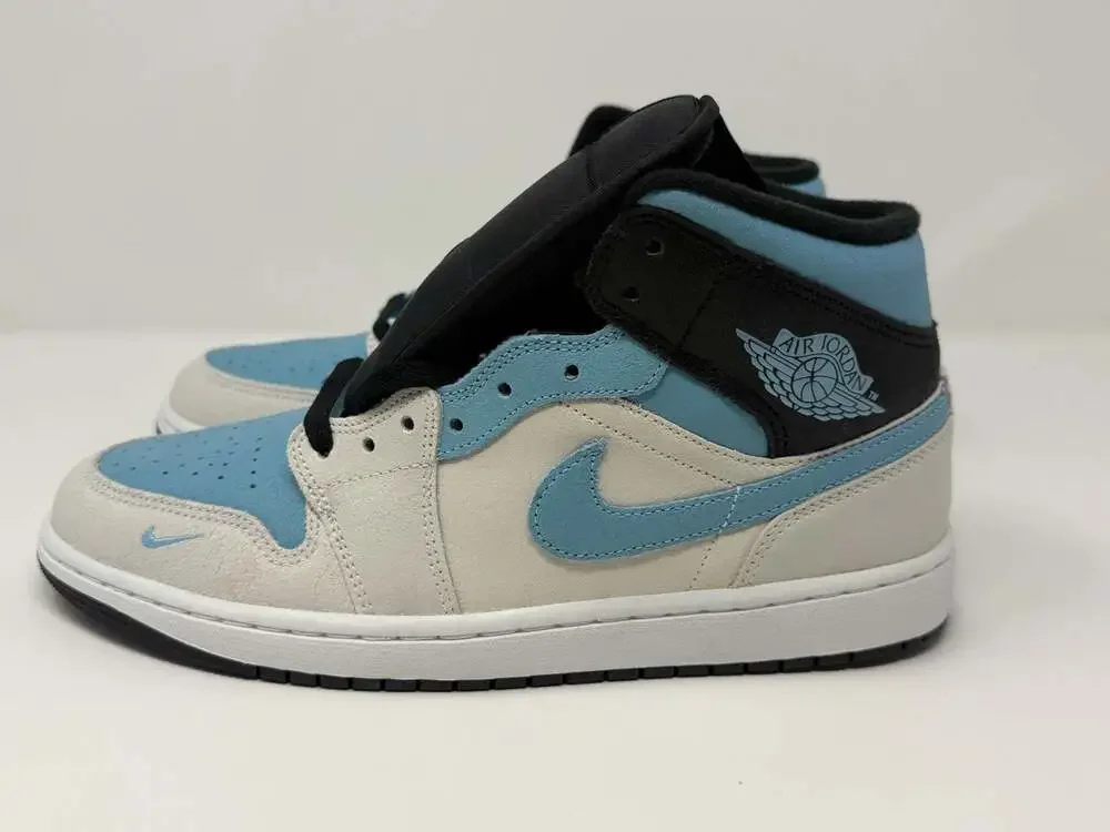 Air Jordan 1 Mid SE 'Summit White Blue Chill' Athletic Basketball Shoe Nike 9.5M